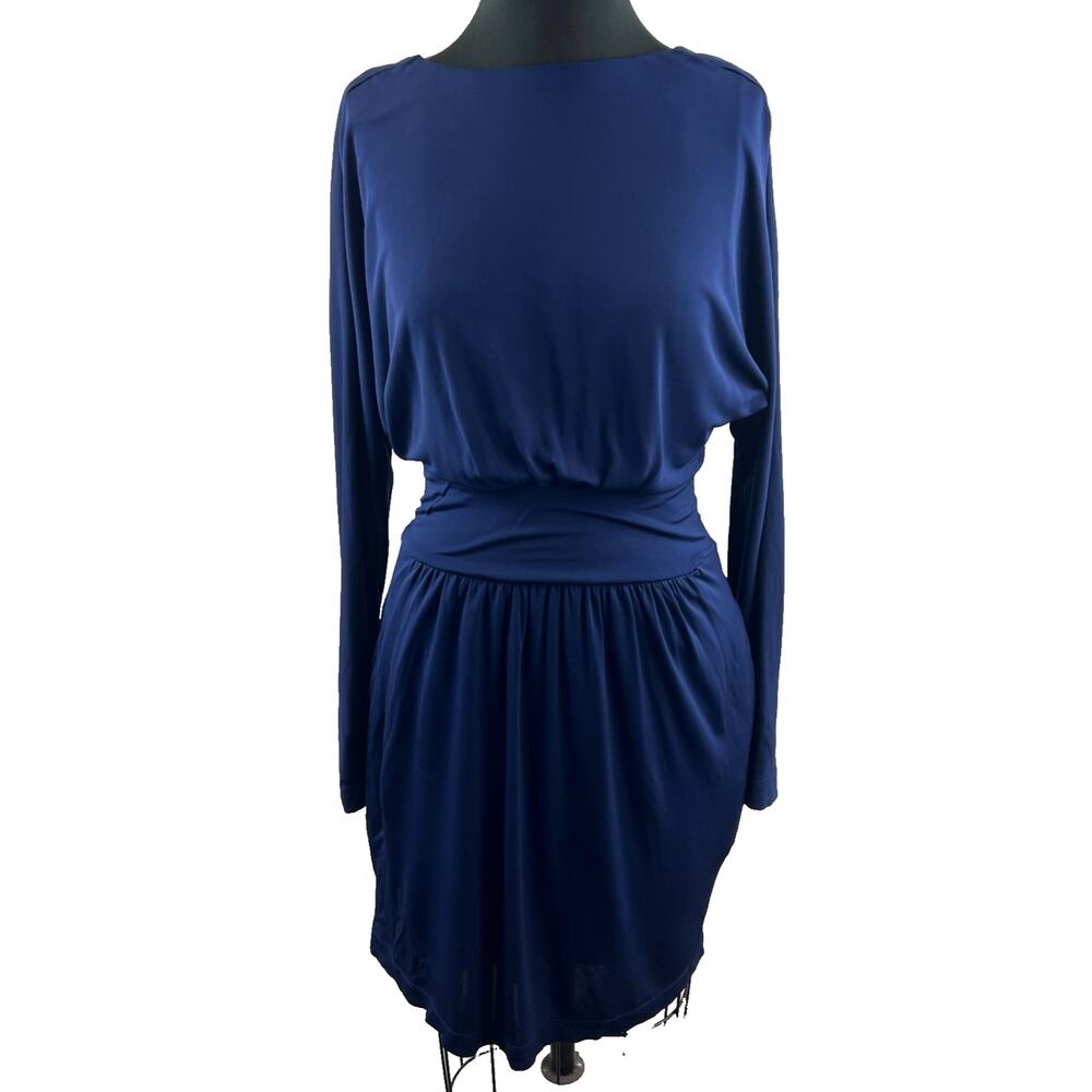 Radenroro NYC Dark Blue Navy Dress 6 Medium Made in USA Open Back Dress $495